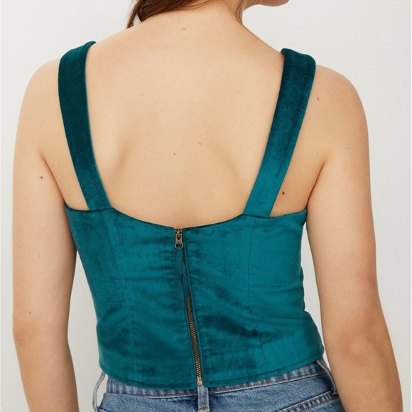 Anthropologie Maeve Emmanuelle Velvet Crop Top - Picture 2 of 7